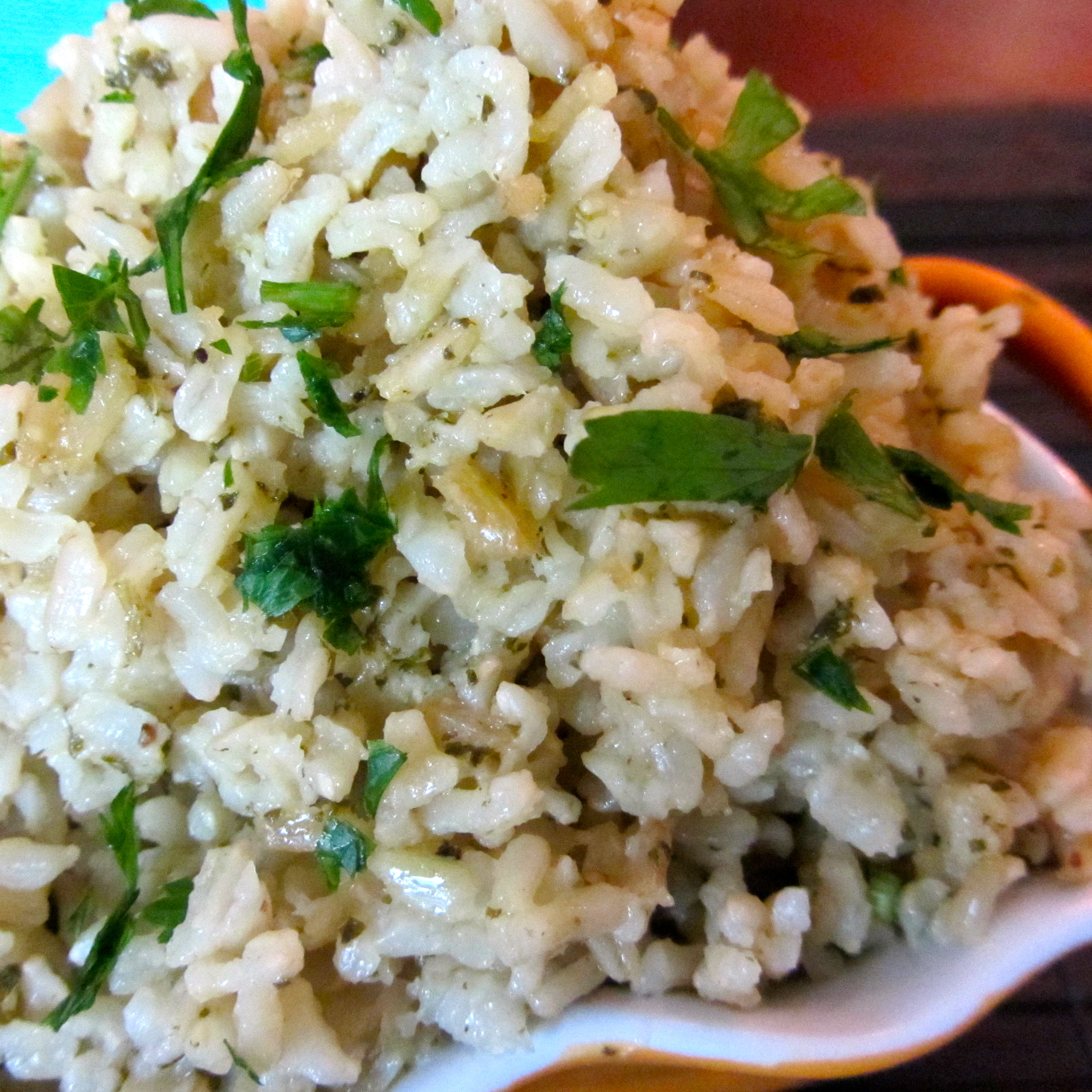 Baked Coconut Herbed Brown Rice